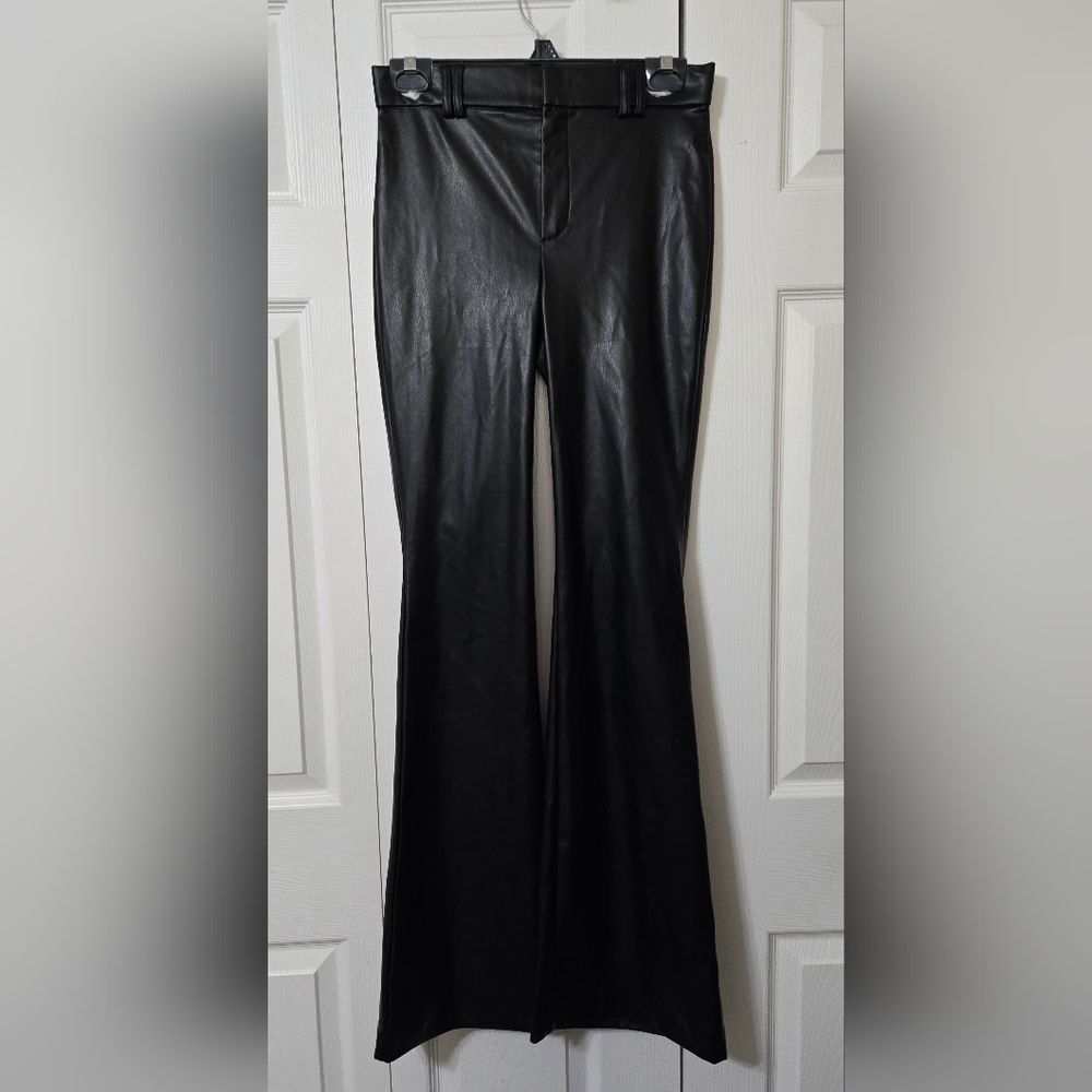 Zara Black Faux Leather Pants, Small, New With Tags